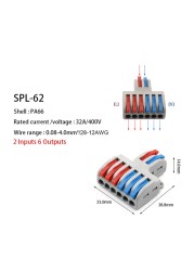 5/10pcs/lot SPL-42/62 Mini Quick Wire Connector Universal Wiring Cable Connector Push In Connector Terminal Block DIY You