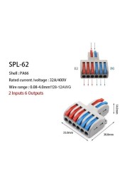 5/10pcs/lot SPL-42/62 Miniature Fast Wire Connector Universal Wiring Cable Connector Push In Connector Terminal Block Wire Connectors