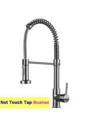 Black Touch Spring Kitchen Mixer Faucets Quality Brass Hot Cold Pull Kitchen Mixer Taps Smart Sensor Touch Kitchen Faucet