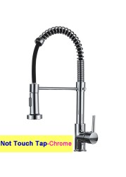 Black Touch Spring Kitchen Mixer Faucets Quality Brass Hot Cold Pull Kitchen Mixer Taps Smart Sensor Touch Kitchen Faucet