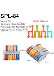 SPL Fast Wire Splitter 42/62/82/84 Wire Interconnect Connector Compact Push-In Connector Terminal Block With Operating Lever