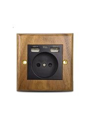 DepoGuye high quality retro American light switch socket, pure wood copper toggle switch panel, home and bed wall light switch