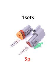 1 set German DT06 DT04 Car Connectors Waterproof Male and Female Butt Plug 2 3 4 6 8 12 Pins 22-16AWG