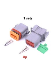 1 set German DT06 DT04 Car Connectors Waterproof Male and Female Butt Plug 2 3 4 6 8 12 Pins 22-16AWG