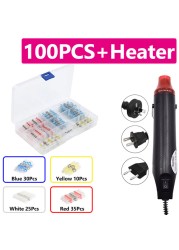 300W Electric Handheld Heat Gun Hot Air Gun with 50-300pcs Heat Shrink Terminals for DIY Craft Embossing Shrink Wrap PVC