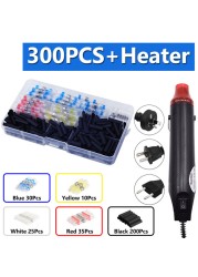 100/800pcs Heat Shrink Butt Terminals Crimp Terminal Solder Seal Waterproof Electrical Wire Twisting Cable Kit With Mini Heat Gun