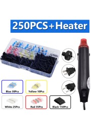 100/800pcs Heat Shrink Butt Terminals Crimp Terminal Solder Seal Waterproof Electrical Wire Twisting Cable Kit With Mini Heat Gun