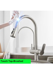 Smart Touch Filter Kitchen Mixer Tap Quality Brass Hot Cold Gold Kitchen Mixer Faucets Sensor Touch Pull Out Faucet Kitchen Tap