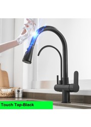 Smart Touch Filter Kitchen Mixer Tap Quality Brass Hot Cold Gold Kitchen Mixer Faucets Sensor Touch Pull Out Faucet Kitchen Tap