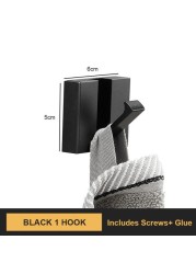 Black Golden Robe Hooks Folding Towel Hanger Aluminum Multifunctional Hook Wall Hooks Coat Clothes Holder for Kitchen Bathroom