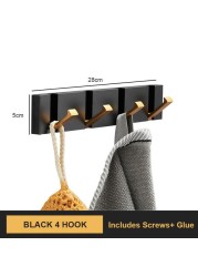 Foldable Towel Hanger Black Gold Clothes Rack Hanger Clothes Hook 2 Ways Installation Wall Hooks Wall Mounted Aluminum Kitchen Hook