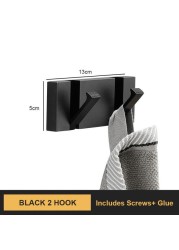 Foldable Towel Hanger Black Gold Clothes Rack Hanger Clothes Hook 2 Ways Installation Wall Hooks Wall Mounted Aluminum Kitchen Hook