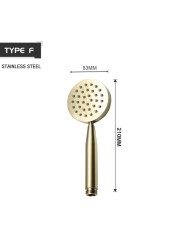 Brushed Gold Handheld Shower Head Bathroom Gold Finish Brass Or Stainless Steel Shower Bath Spray Handheld Shower Heads