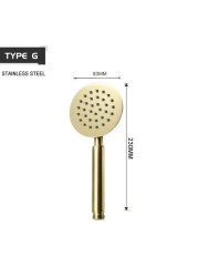 Brushed Gold Handheld Shower Head Bathroom Gold Finish Brass Or Stainless Steel Shower Bath Spray Handheld Shower Heads