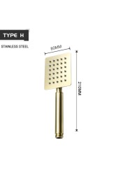 Brushed Gold Handheld Shower Head Bathroom Gold Finish Brass Or Stainless Steel Shower Bath Spray Handheld Shower Heads