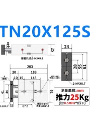 TN TN20 Same as AirTAC Twin Rod Pneumatic Cylinder TN20×100S TN20x125S TN20X150S TN20x175S TN20-200S