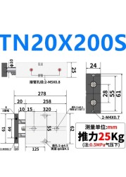 TN TN20 Same as AirTAC Twin Rod Pneumatic Cylinder TN20×100S TN20x125S TN20X150S TN20x175S TN20-200S