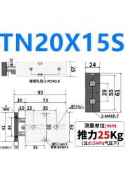 TN TN20 Same as AirTAC Twin Rod Cylinder Pneumatic TN20×10S TN20x20S TN20X30S TN20x40S TN20-50S TN20x60S TN20x70S 80 90 100 5