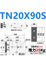 TN TN20 Same as AirTAC Twin Rod Cylinder Pneumatic TN20×10S TN20x20S TN20X30S TN20x40S TN20-50S TN20x60S TN20x70S 80 90 100 5