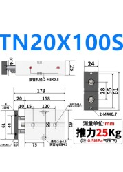 TN TN20 Same as AirTAC Twin Rod Cylinder Pneumatic TN20×10S TN20x20S TN20X30S TN20x40S TN20-50S TN20x60S TN20x70S 80 90 100 5