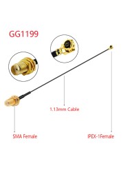 10pcs IPEX Cable SMA Female to uFL/u.FL/IPX/IPEX-1 IPEX 1 Male Plug WiFi Antenna RF Cable RG1.13 /0.81 Pigtail Extension Cable