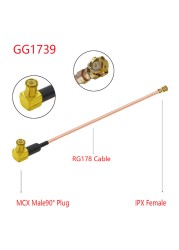 10pcs MMCX/MCX Male to u.FL/IPX/IPEX1/IPEX4 MHF4 Female Jack Pigtail RG178 RF Coaxial Cable 3G Antenna Extension Wire Cord