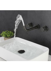 In-Wall Double Handle Double Handle Hot and Cold Control Wall Mounted Pre-Buried Wall Concealed Washbasin Washbasin Faucet EY-P0108