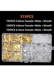 270/315/450/900pcs 2.8/4.8/6.3mm Crimp Terminals Insulated Seal Electrical Wire Connectors Crimp Terminal Connector Assortment