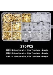 270/315/450/900pcs 2.8/4.8/6.3mm Crimp Terminals Insulated Seal Electrical Wire Connectors Crimp Terminal Connector Assortment