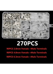 270/315/450/900pcs 2.8/4.8/6.3mm Crimp Terminals Insulated Seal Electrical Wire Connectors Crimp Terminal Connector Assortment