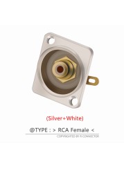 Premium Board Mount RCA Connector Female, Silver RCA Female Socket, Red and White Colors Available, 50 Pieces