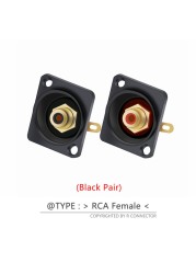 Premium Board Mount RCA Connector Female, Silver RCA Female Socket, Red and White Colors Available, 50 Pieces