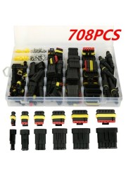 240/352/708pcs Waterproof 1/2/3/4/5/6 Pin Road Auto Car Sealed 12A IP68 Electrical Auto Plug Terminals Truck Wire Connector