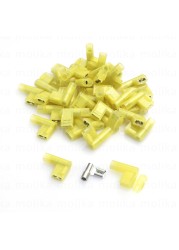 30/50/100PCS Nylon Flag Female Terminal Insulated 6.3mm Female Flag Spade Wire Connector Quick Crimp Wire Connector Terminal
