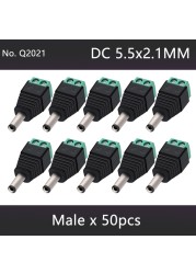 DC Male and Female Power DC Jack CCTV Video Balun 5.5*2.1mm DC Power Plug Terminals Connector Adapter