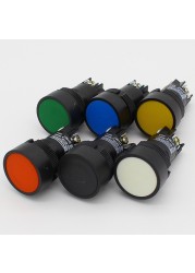 6pcs 22mm momentary push button switch red green blue yellow black white normal open + normal close