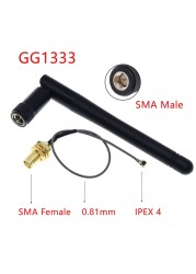 100pcs 2.4GHz 3dBi WiFi 2.4G Antenna Folded Bluetooth WiFi ZigBee Antenna + 100pcs SMA F to IPEX U.FL IPX Line Feeder