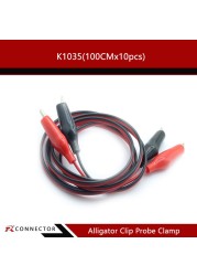 10pcs/lot 1m Test Leads With Alligator Clip Double End Jumper Electrical Wire Cable Connector Wire Circuit Experiment