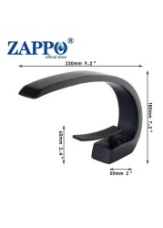 ZAPPO Chrome Polish Stream Solid Brass Wash Basin Design Bathroom Deck Mount Sink Faucet Mixer Black Nickel Brush Tap