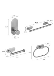 لا الحفر الفولاذ المقاوم للصدأ الذاتي لاصق منشفة بار ورقة حامل هوك ملابس حلقة المنشفة الأسود الذهبي طقم إكسسوارات حمام