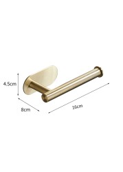 No Drilling Stainless Steel Self Adhesive Towel Bar Paper Holder Clothes Hook Towel Ring Black Golden Bathroom Accessories Set