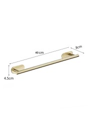 No Drilling Stainless Steel Self Adhesive Towel Bar Paper Holder Clothes Hook Towel Ring Black Golden Bathroom Accessories Set