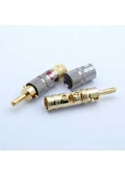 10pcs "U" "Y" Banana Plug Connector Copper Nickel Plated Gold Spade Speaker Mosaic Plug Audio Screw Fork Connectors Adapter