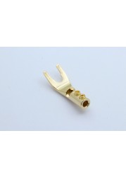 10pcs "U" "Y" Banana Plug Connector Copper Nickel Plated Gold Spade Speaker Mosaic Plug Audio Screw Fork Connectors Adapter