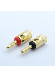 10pcs "U" "Y" Banana Plug Connector Copper Nickel Plated Gold Spade Speaker Mosaic Plug Audio Screw Fork Connectors Adapter