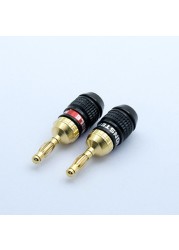 10pcs "U" "Y" Banana Plug Connector Copper Nickel Plated Gold Spade Speaker Mosaic Plug Audio Screw Fork Connectors Adapter