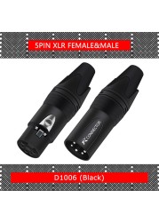 10pcs/lot 5 Pin XLR Female Jack Nickel Plated 5 Pole XLR Socket Plug Microphone Jack MIC Cable Terminal Audio Wire Connector