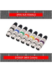 10pcs/lot 3 Pin XLR Male/Female Plug Wire Connector 3 Poles XLR Microphone Plug MIC Cable Terminal Connector 7 Colors