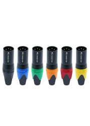 10pcs/lot 3 Pin XLR Plug Jack Male/Female Microphone Connector MIC Adapter XLR Cable Termininal Audio Wire Connector 7 Colors