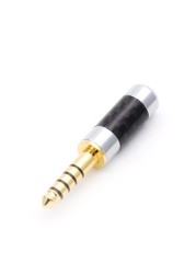 10pcs Gold Plated Carbon Fiber Jack 4.4mm 5 Pole Audio Connectors Pure Copper Connector With 6mm Wire Hole